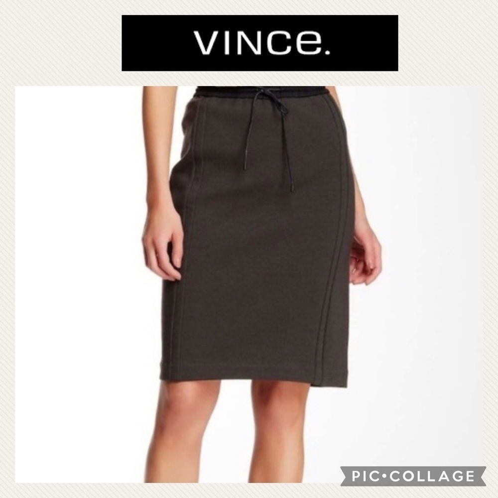 Vince Scuba Drawstring Pencil Skirt
